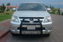 Toyota Hilux 2006–2015 Bullbar QT007 Black (nerūsējošais tērauds) foto 1