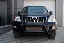 Toyota Land Cruiser Prado 120 2002–2009 Zemais priekšējais aizsargstienis WT002 Black (nerūsējošais tērauds) foto 2