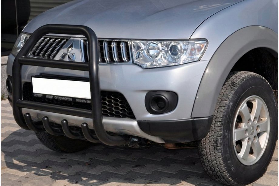 Mitsubishi Pajero Sport 2008–2015 Priekšējais aizsargstienis QT007 Black (nerūsējošais tērauds) Image