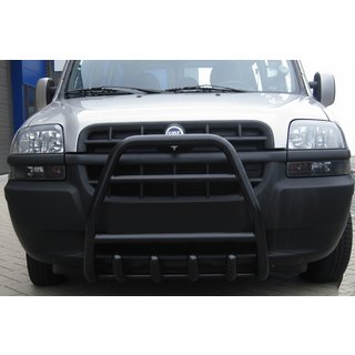 Priekšējais aizsargstienis QT007 Black (nerūsējošais tērauds) Fiat Doblo I 2001–2005
