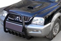 Mitsubishi L200 1996–2006 Bullbar QT007 Black (nerūsējošais tērauds) foto 1