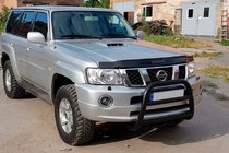 Nissan Patrol Y61 1997–2011 Bullerbārs QT007 Black (nerūsējošais tērauds) foto 3