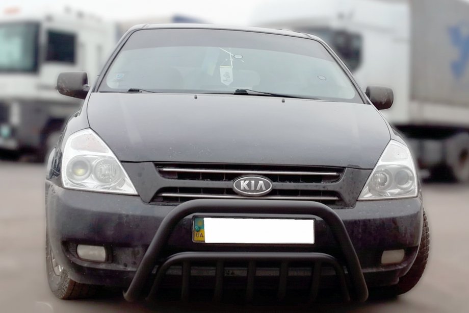 Kia Carnival 2002–2013 Priekšējais aizsargstienis WT002 Black (2006-2013, nerūsējošais tērauds) Image
