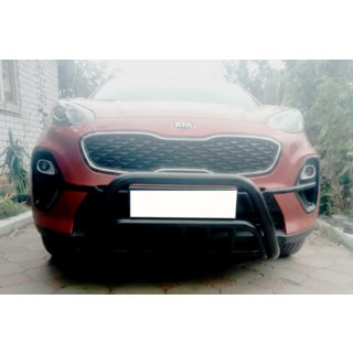 Priekšējais aizsargstienis WT002 Black (nerūsējošais tērauds) Kia Sportage 2015–2021