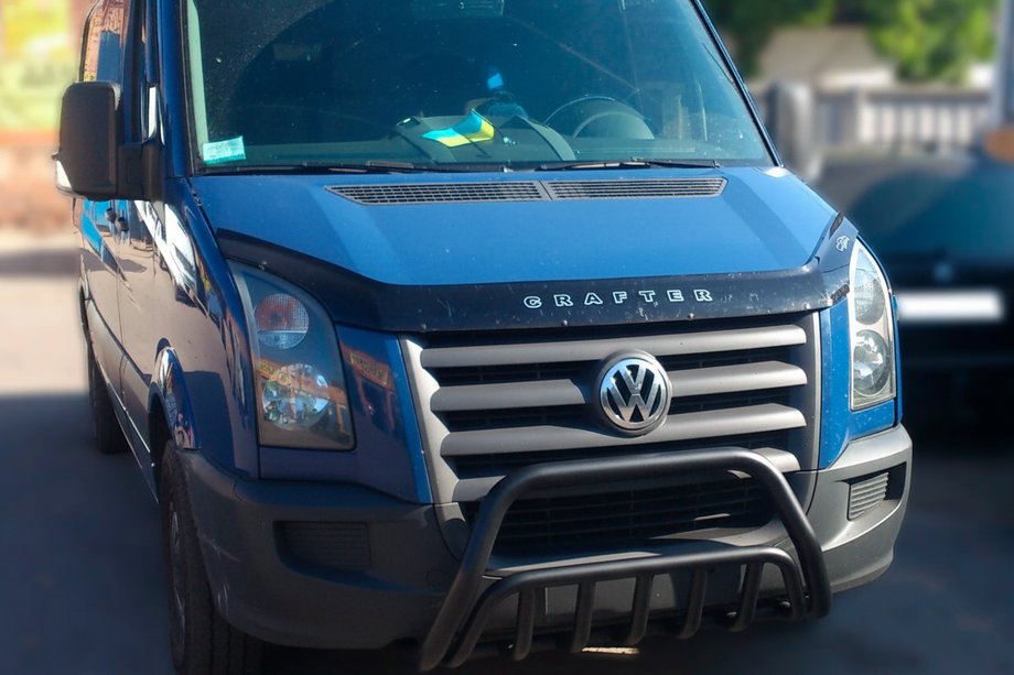 Volkswagen Crafter 2006–2016 Priekšējais aizsargstienis WT002 Black (nerūsējošais tērauds) Image