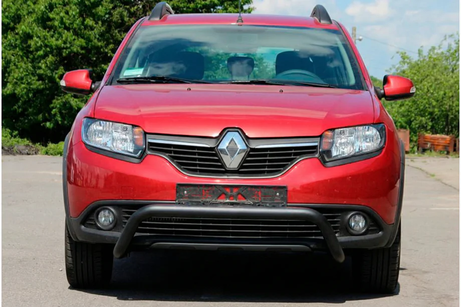 Renault Sandero 2013–2022 Priekšējais aizsargstienis WT007 Black (nerūsējošais tērauds) Image