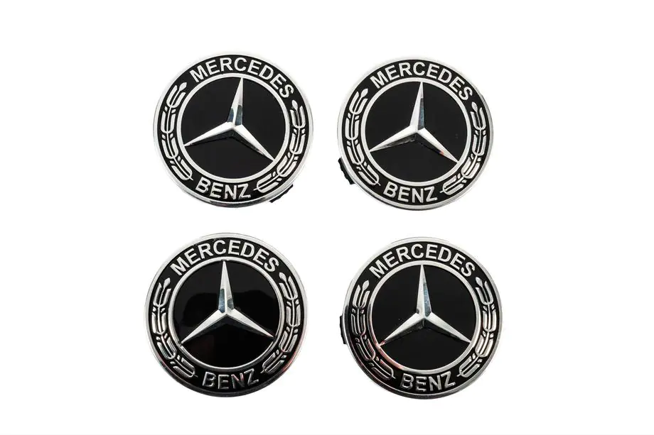 Mercedes-Benz Disku centrālie vāciņi 71/75 mm bez gredzena (4 gab., melni V5) Foto 1