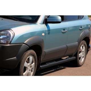 Sānu caurules BB002 Black (2 gab., nerūsējošais tērauds) Hyundai Tucson JM 2004– foto 1