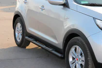 Kia Sportage 2010–2015 Sānu caurules Black (2 gab., nerūsējošais tērauds) foto 4
