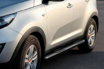 Kia Sportage 2010–2015 Sānu caurules Black (2 gab., nerūsējošais tērauds) foto 3