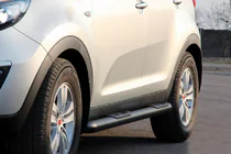 Kia Sportage 2010–2015 Sānu caurules Black (2 gab., nerūsējošais tērauds) foto 1