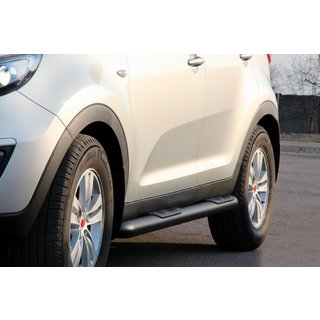 Sānu caurules Black (2 gab., nerūsējošais tērauds) Kia Sportage 2010–2015 foto 1