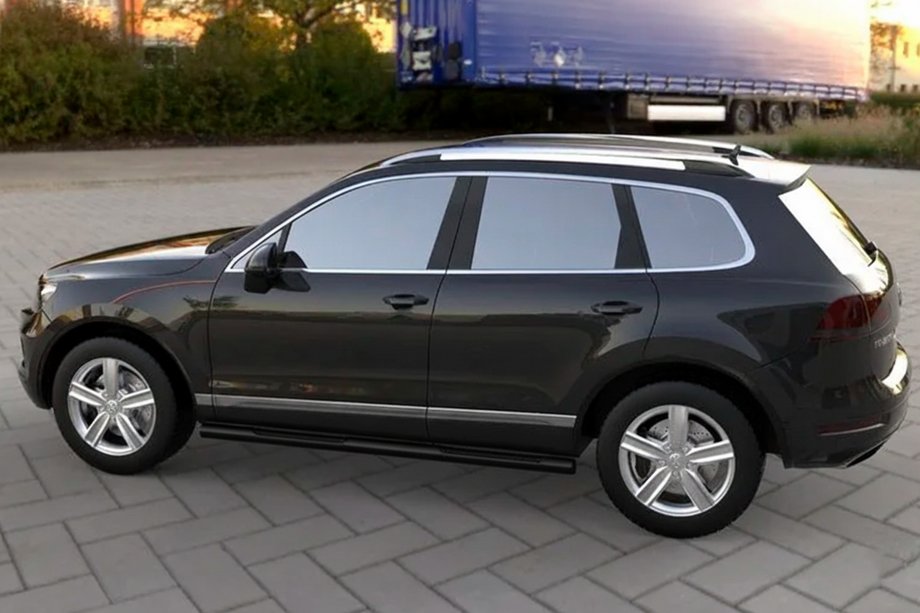 Volkswagen Touareg 2010–2018 Sānu caurules Black (2 gab., nerūsējošais tērauds) Image