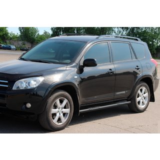 Sānu caurules standarta bāzei Black (2 gab., nerūsējošais tērauds) Toyota Rav 4 2006–2013 foto 2