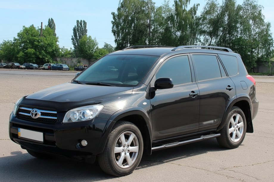 Toyota Rav 4 2006–2013 Sānu caurules standarta bāzei Black (2 gab., nerūsējošais tērauds) Foto 3