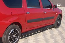 Renault Logan MCV 2005–2013 Sānu caurules Black (2 gab., nerūsējošais tērauds) foto 2