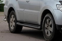 Mitsubishi Pajero Wagon IV 2006–2021 Sānu caurules Black (2 gab., nerūsējošais tērauds) foto 4