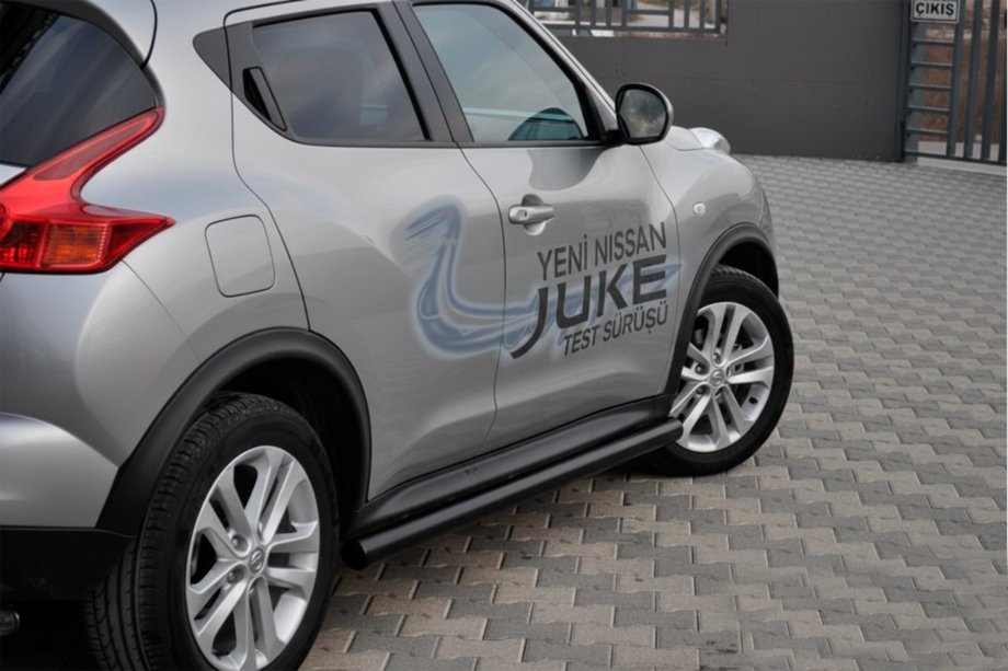 Nissan Juke 2010–2019 Sānu caurules Ø60 Black (2 gab., nerūsējošais tērauds) Foto 2