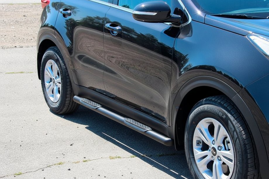 Kia Sportage 2015–2021 Sānu caurules BB002 Black (2 gab., nerūsējošais tērauds) Foto 4