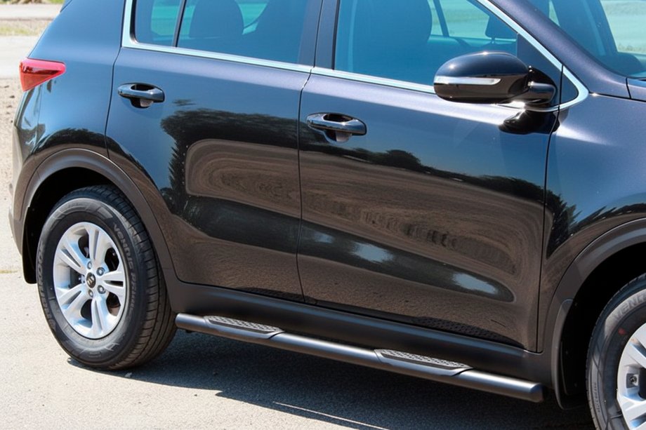 Kia Sportage 2015–2021 Sānu caurules BB002 Black (2 gab., nerūsējošais tērauds) Foto 1