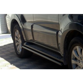 Sānu caurules OEM stiprinājumiem Black (2 gab., nerūsējošais tērauds) Mitsubishi Pajero Wagon III 1999–2006 foto 2
