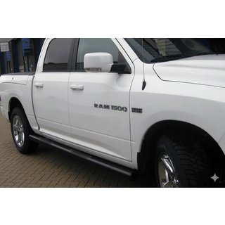 Sānu caurules standarta Black (2 gab., nerūsējošais tērauds) Dodge RAM (DR/DH/D1/DC/DM) 2002–2009 foto 1
