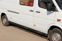 Mercedes Sprinter W901/902/903/904/905 1995–2006 Sānu caurules Black (2 gab., nerūsējošais tērauds) foto 1