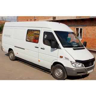 Sānu caurules Black (2 gab., nerūsējošais tērauds) Mercedes Sprinter W901/902/903/904/905 1995–2006 foto 2