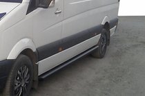 Mercedes Sprinter W906 2006–2018 Sānu caurules Black (2 gab., nerūsējošais tērauds) d60, īsā bāze foto 4