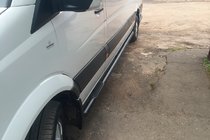 Mercedes Sprinter W906 2006–2018 Sānu caurules Black (2 gab., nerūsējošais tērauds) d60, īsā bāze foto 1