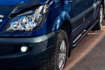 Mercedes Sprinter W906 2006–2018 Sānu caurules Black (2 gab., nerūsējošais tērauds) d60, īsā bāze foto 2