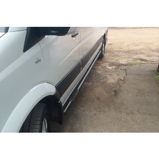 Sānu caurules Black (2 gab., nerūsējošais tērauds) Mercedes Sprinter W906 2006–2018 foto 1