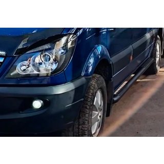 Sānu caurules Black (2 gab., nerūsējošais tērauds) Mercedes Sprinter W906 2006–2018 foto 2