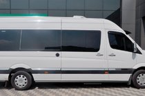 Volkswagen Crafter 2006–2016 Sānu caurules Black (2 gab., nerūsējošais tērauds) d70, garš–īpaši garš foto 3