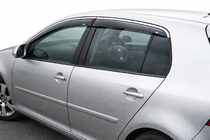 Volkswagen Golf 5 2003–2009 Logu vēja deflektori ar hromētu līsti (HB, 4 gab., Niken) foto 1