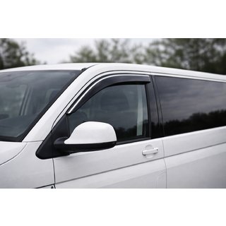 Logu vēja deflektori ar hromētu līsti (2 gab., Niken) Volkswagen T6 2015–2024 foto 4