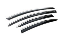 Honda Civic Sedan VIII 2006–2011 Logu vēja deflektori ar hromētu līsti (4 gab., Niken) foto 3