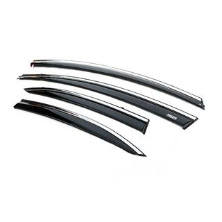 Logu vēja deflektori ar hromētu līsti (4 gab., Niken) Honda Civic Sedan VIII 2006–2011 foto 2
