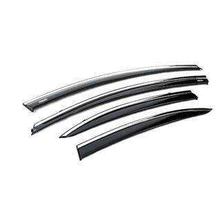 Logu vēja deflektori ar hromētu līsti (4 gab., Niken) Honda Civic Sedan VIII 2006–2011 foto 3