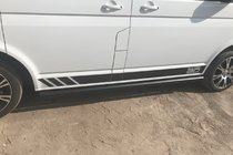 Volkswagen T5 Transporter 2003–2010 Sānu caurules Black (2 gab., nerūsējošais tērauds) 60 mm, garā riteņu bāze foto 9