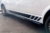 Volkswagen T5 Multivan 2003–2010 Sānu caurules Black (2 gab., nerūsējošais tērauds) 60 mm, garā riteņu bāze foto 3