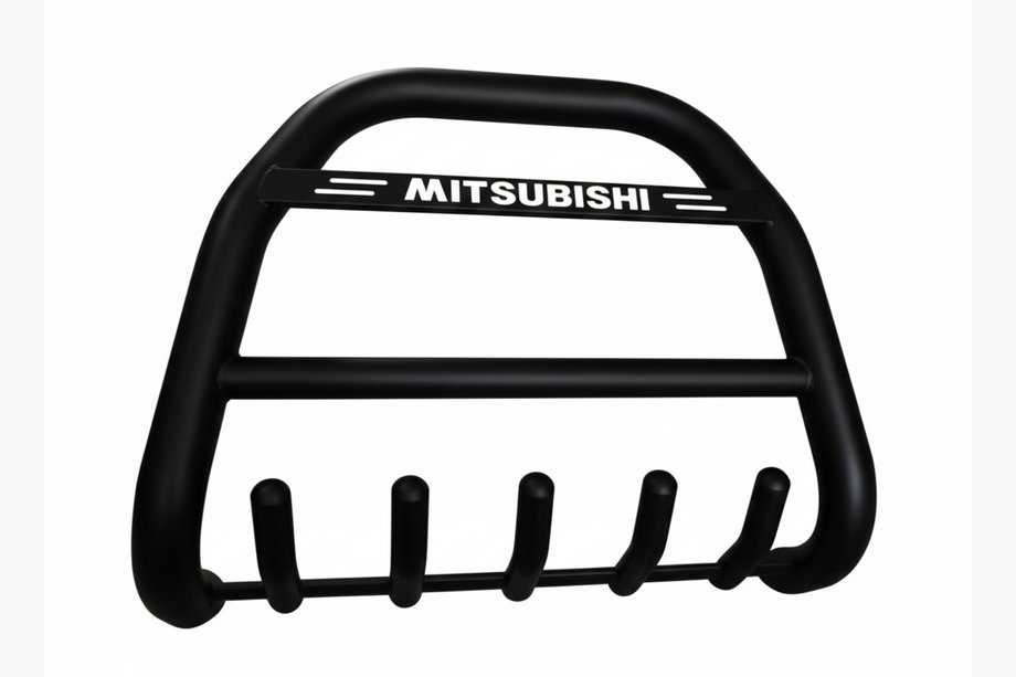 Mitsubishi Pajero Wagon IV 2006–2021 Priekšējais aizsargstienis (bullbar) QT012 Black (nerūsējošais tērauds) Image