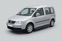 Volkswagen Caddy 2004–2010 Sānu sliekšņi Allmond Black (2 gab., alumīnijs) Maxi bāze foto 1