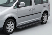 Volkswagen Caddy 2010–2015 Sānu sliekšņi Allmond Black (2 gab., alumīnijs) Maxi riteņu bāze foto 1