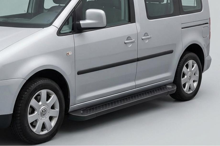 Volkswagen Caddy 2010–2015 Sānu sliekšņi Allmond Black (2 gab., alumīnijs) Maxi riteņu bāze Image