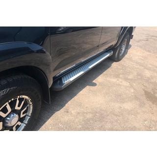 Sānu pakāpieni Allmond Grey (2 gab., alumīnijs) Toyota Hilux 2006–2015 foto 1