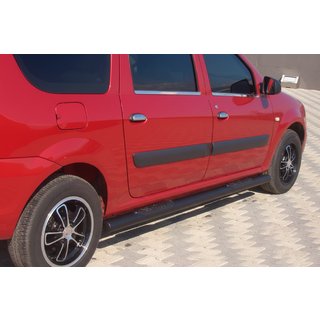 Sānu caurules Black (2 gab., nerūsējošais tērauds) Dacia Logan MCV 2004–2014 foto 2