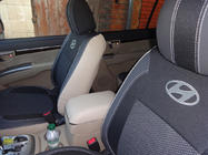Hyundai Santa Fe 2 2006–2012 Autosēdekļu pārvalki (ekoāda↗audums, Premium) foto 7