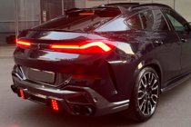 BMW X6 G06 2019–2027 Aizmugurējā bampera difuzors ar LRT izplūdes uzgaļiem (M-Sport 2023+, Carbon) foto 3