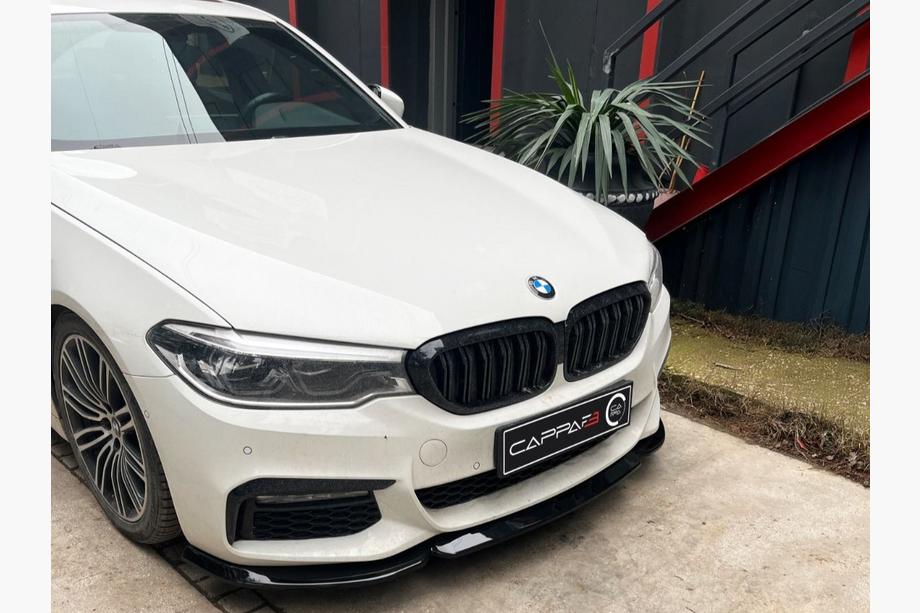 BMW 5. sērija G30/G31 2017–2023 Priekšējā bufera lūpa Lip EuroCap (M-Sport 2017-2020, spīdīgi melna) Foto 1